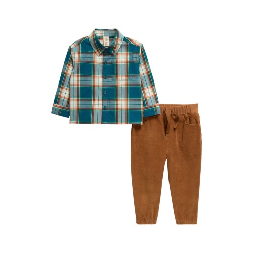 Tucker + Tate Plaid Button-Up Shirt & Corduroy Joggers Set | Nordstromrack
