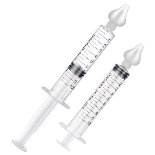 Baby Nasal Aspirator,2 PCS Portable Baby Nasal Irrigator Syringe with Cleanable and Reusable Silicone Nasal Suction Tip