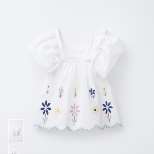 CROSS-STITCH FLORAL TOP - White | ZARA United States