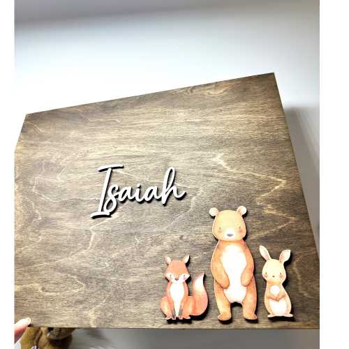 Woodland Guestbook Alternative Baby Shower Board Sign Bear Fox Bunny Baby Shower Birthday Guest Book