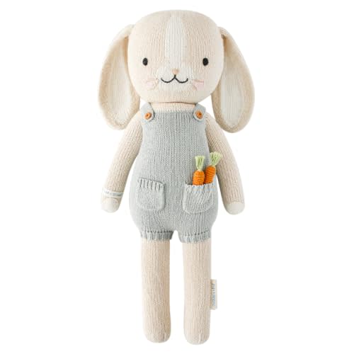 cuddle + kind Henry The Bunny Regular 20" Hand-Knit Doll – 1 Doll = 10 Meals, Fair Trade, Heirloom Quality, Handcrafted in Peru, 100% Cotton Yarn