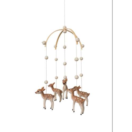 Fawn Mobile: Handcrafted Wool Felt Woodland Nursery Decor