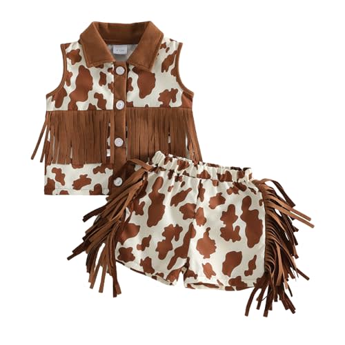 Toddler Cowgirl Outfit Girl Button Down Shirt Ruffle Sleeve Tops and Shorts Set Kids Denim Outfits Western Clothes
