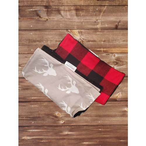 Buck and Red Black Check Woodland Burp Cloths