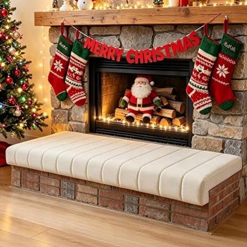 Fireplace Baby Proofing Custom Size, Teddy Fleece Bench Cushions for Indoor Furniture Removable Stain & Scratch Resistant, Customized Furniture Corner & Edge Safety Bumpers for Babies Child Pets