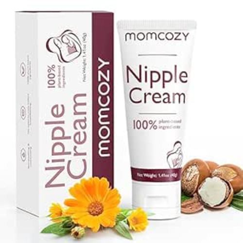 Momcozy Nipple Cream Safe for Breastfeeding, No Wipe Off Lanolin-Free Nipple Balm, Soothing Cream, Breastfeeding Essentials for Nursing & Pumping Moms, 1.41 oz