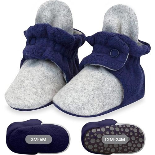 Zutano unisex-baby Cozie Fleece Baby Booties With Grippers