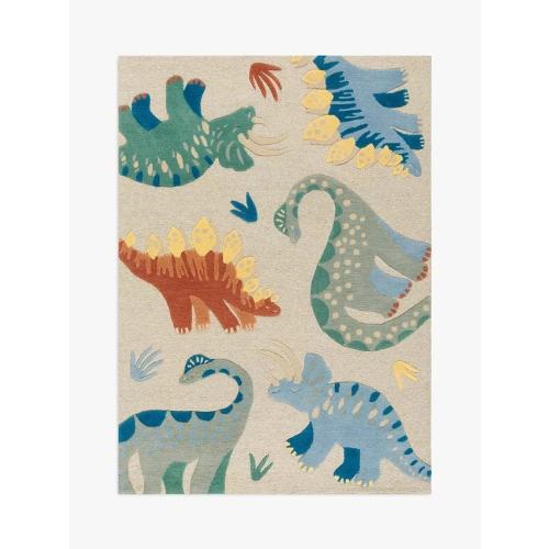 Hand Tufted Dinosaur World Soft Wool Rug, Animal Rug for Kids Room, Non-slip Carpet for Child Room Decor, Playmat Rug by TheGiftsConnect