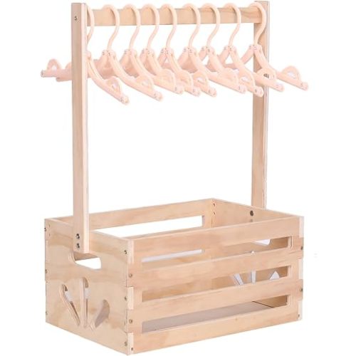 Wooden Baby Shower Crate Closet , Baby Storage nursery Crate Hamper with Handle, Basket for Baby nursery-Excluding hangers