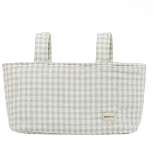 Stroller Bag Pocket Vichy Blue · Minicoton