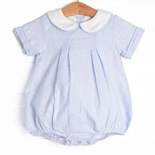 Peyton Boy Bubble, Blue Seersucker – Stitchy Fish