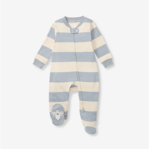 Burt's Bees Baby Boys Sleep and Play PJs, 100% Organic Cotton One-Piece Zip Front Romper Jumpsuit Pajamas