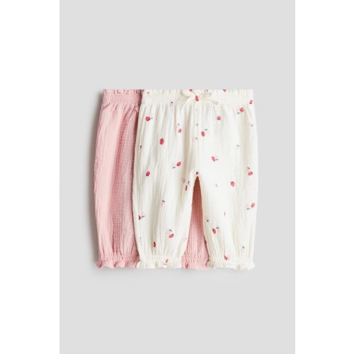 2-pack Cotton Muslin Trousers