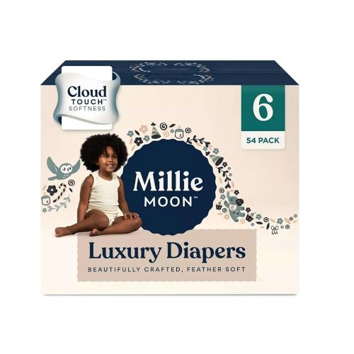 Millie Moon Luxury Diapers (Size-6 and Count-54) White(Pack of 1)