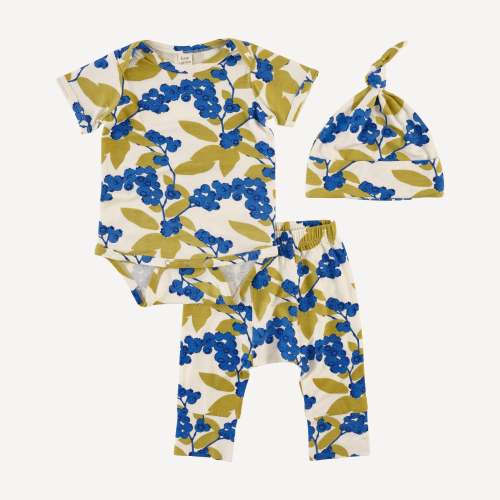 layette set | blueberries | bamboo