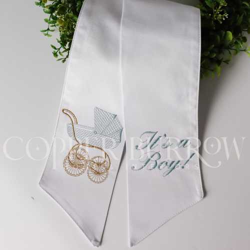 It's a Boy or Girl Wreath Sash | Custom Baby Announcement | Embroidered Baby Shower Decor | Gender Reveal Wreath Banner