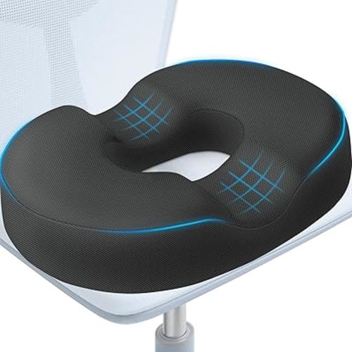 BlissTrends Donut Pillow Seat Cushion, Donut Chair Cushions for Postpartum Pregnancy&Hemorrhoids, Tailbone Pain Relief Cushion, Memory Foam Lifting Cushions for Office & Home Chairs (Black, XX-Large)