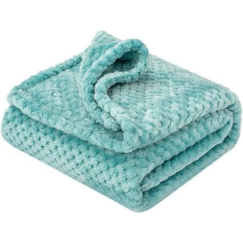 Fuzzy Throw Blanket Plush Fleece Blanket 40Wx60L M-Blue Bell
