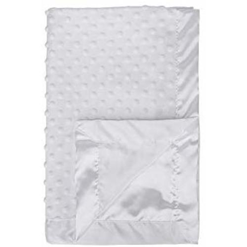 Pro Goleem Baby Soft Minky Dot Blanket with Silky Satin Backing Gift for Boys and Girls (White, 30’’ x 40’’) - Satin Baby Blanket