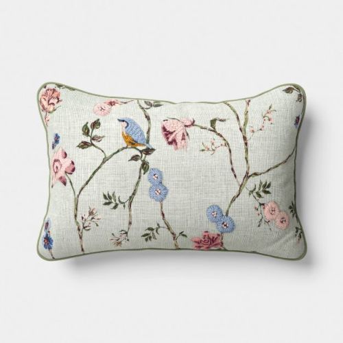 12''x20'' Lumbar Botanical Printed Throw Pillow Green - Threshold™
