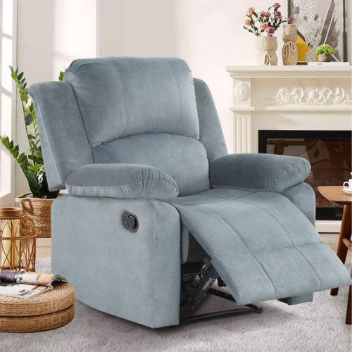 Latitude Run® Nikodemos 34.8" Wide Contemporary Breathable Skin Friendly Microfiber Fabric Soft Padded Manual Recliner Chair & Reviews | Wayfair