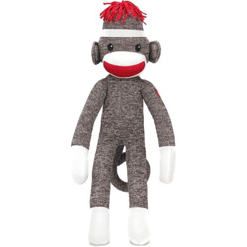 Plushland Brown Original Sock Monkey, Adorable Hand Knitted Stuffed Animal Toy Gift-for Kids, Babies, Teens, Girls and Boys Baby Doll Present Puppet 20 Inches