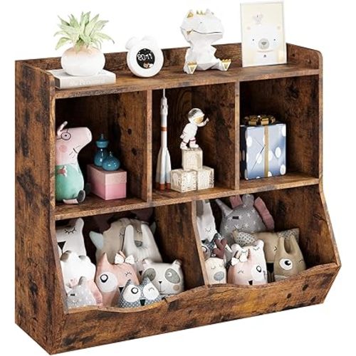 IDEALHOUSE Toy Bookshelf and Bookcase, Multi Shelf with Cubby Organizer Cabinet for Storage Books and Toys, for Bedroom, Playroom, Hallway