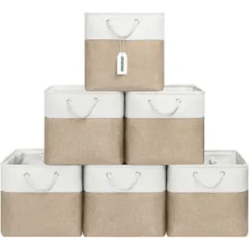 ECDYQXVU 13x13x13 Inch Storage Cube Bins Foldable Organizer Baskets 6 Pack