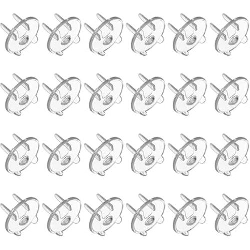 MECCANIXITY 24 Pack Outlet Covers Proofing, Plug Covers Easy Installation Electric Plug Protectors Safety Socket Cover Protector Transparent