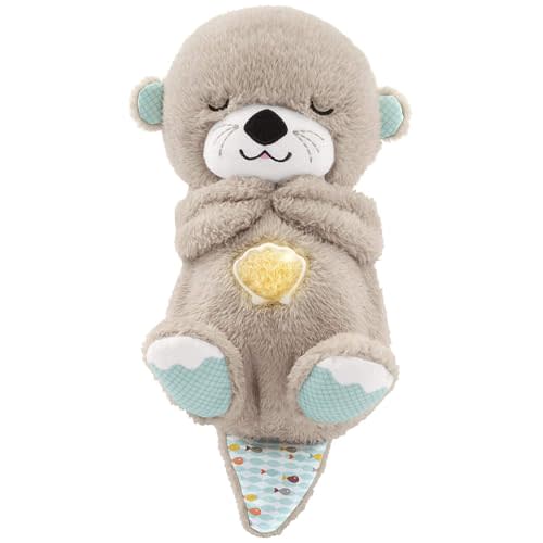 Fisher-Price Baby Toy Soothe 'n Snuggle Otter Portable Plush Sound Machine with Music Lights & Breathing Motion for Newborns 0+ Months