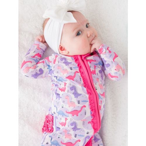 Ruffle One Piece Footie Pajama, Bamboo Viscose