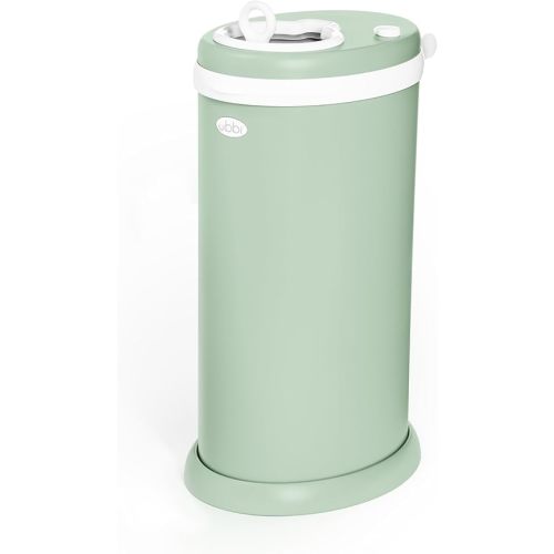 Ubbi Steel Diaper Pail, Odor Locking, No Special Bag Required, Award-Winning, Registry Must-Have, Sage Green
