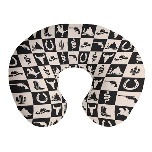 Western Checkered Nursing Pillow Covers Vintage Cowboy Hat Boots Horse Cactus Stretchy Soft Nursing Covers for Breastfeeding Pillow Wild West Desert Slipcover for Baby Girls Boys Newborn