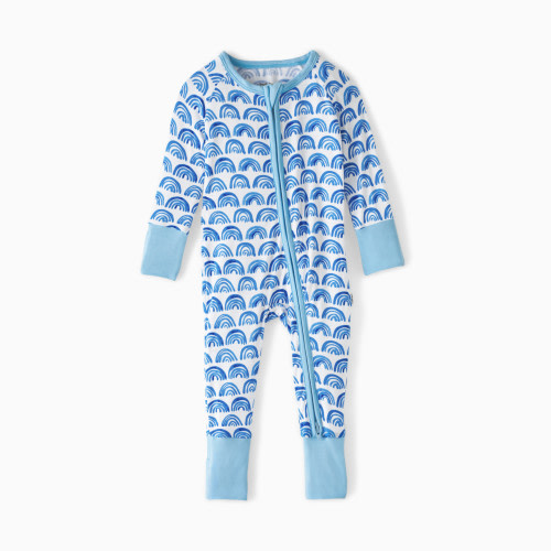 Little Sleepies Zippy - Blue Rainbows, Newborn