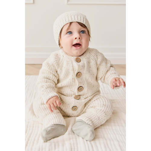 Alfie Knitted Onepiece - Oatmeal Hay Fleck