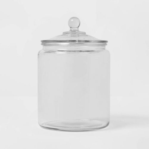 75oz Glass Jar and Lid - Thresholdâ„¢: Clear Food Storage, Candy & Cookie Jar, Hand Wash, 8.4" Height