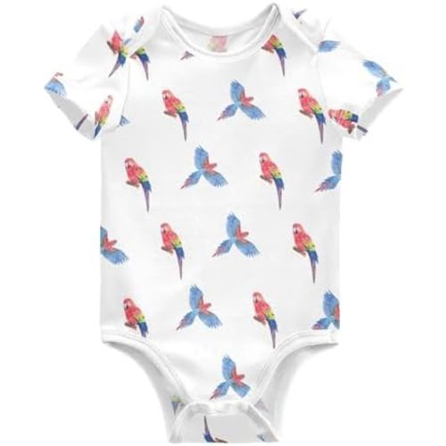 Ollabaky Unisex Baby Bodysuits Short Sleeve Cotton Baby Clothes for Girls 0-24 Months