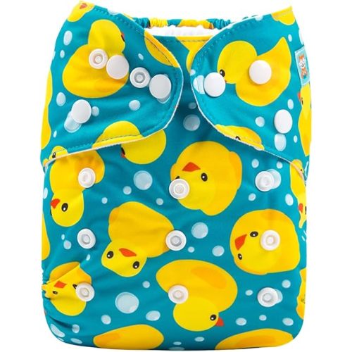 ALVABABY Baby Cloth Diapers One Size Adjustable Washable Reusable for Baby Girls and Boys 1 Pack with 2 Inserts H114-2T