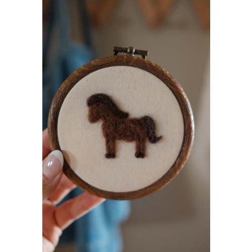 hand felt embroidery - teddy bear