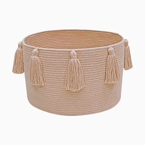 Lorena Canals Cotton Tassel Basket - Rose