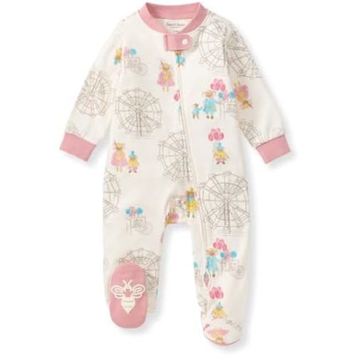 Burt's Bees Baby Girls' Organic Cotton Sleep and Play Footed Pajamas