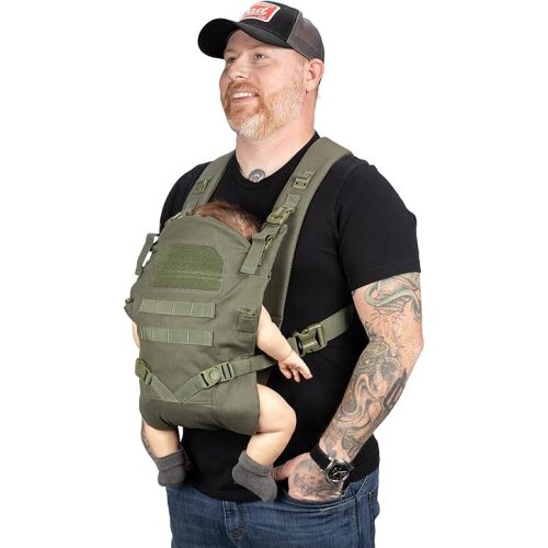 Tactical Baby Gear Tactical Baby Carrier for Dads – Ergonomic, Hip Healthy & Comfortable for Infants and Toddlers (8–33 lbs) (Ranger Green)