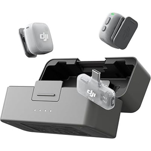 DJI Mic Mini 2 (2 TX + 1 Mobile RX + Charging Case), Lavalier Wireless Vlogging Mic for iPhone/Android/Camera, Bluetooth Microphone, Plug-and-Play, 90h Battery, Streaming, Noise Cancelling