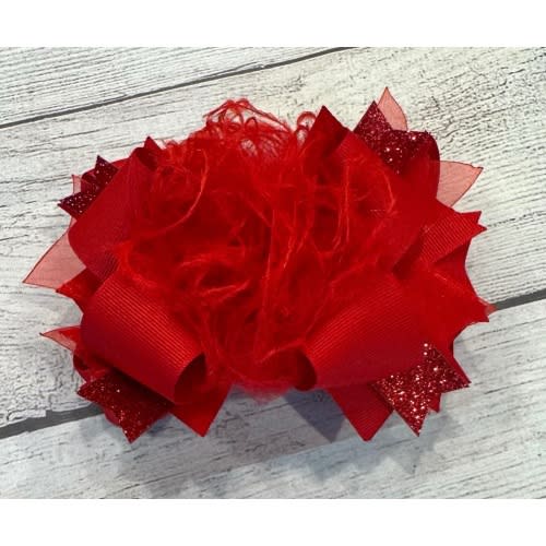 Red Feather Bow