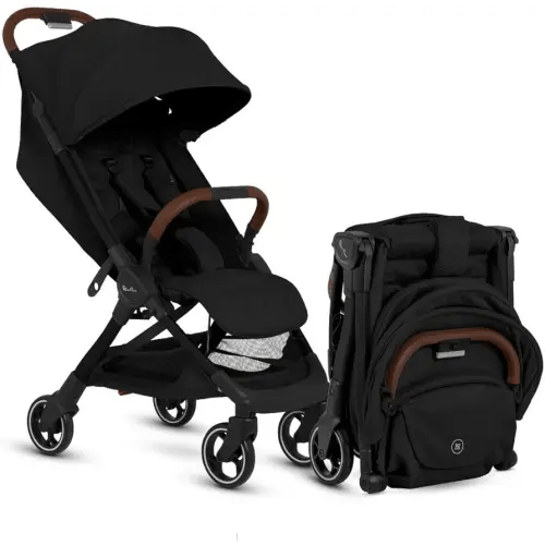 Silver Cross Clic Compact Stroller – Lightweight Travel Stroller for Newborn to Toddler (Birth to 55 lbs), One-Hand Fold, Lie-Flat Seat, Airplane Cabin Approved, UPF50+ Canopy, Space Black
