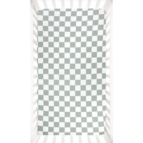 Fitted Crib Sheets for Baby Boys and Girls, Ultra-Soft Breathable Baby Crib Sheet Fits Standard Crib and Toddler Mattress, Green Checkered