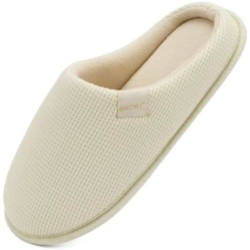 ONCAI Women's House Slippers, Cushion Memory Foam Waffle Upper Home Comfortable Warm Winter Cozy Soft Lightweight Indoor Best House Shoes Non-slip Rubber Sole US Size 5-11
