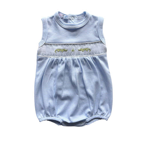 Baby Loren Blue Hand Smock Gators Pima Bubble – zukababy