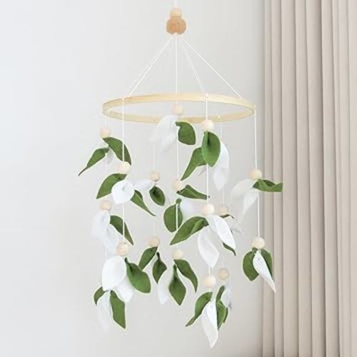 Green Leaf Crib Mobile, Forest Crib Mobile for Boys & Girls, Forest Baby Mobile for Crib, Woodland Mobile for Crib