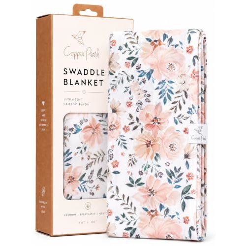 Copper Pearl Swaddle Blankets for Newborns | Soft Stretchy Receiving Blankets for Boys and Girls | Large 46 x 46 Inch Baby Blankets | Lightweight and Breathable Swaddles | Autumn